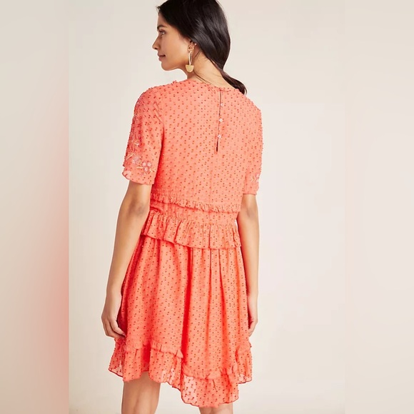 🍑ANTHROPOLOGIE x Ranna Gill Basilia embroidered tunic swiss dot shift dress🍑 - Picture 3 of 9